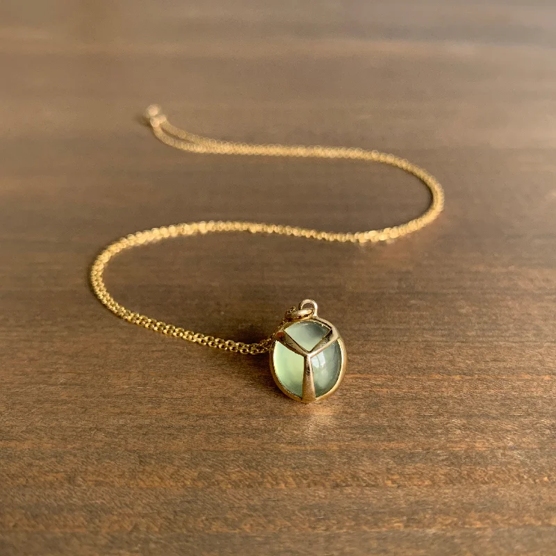handcrafted silver cross pendant Prehnite Lucky Scarab Pendant