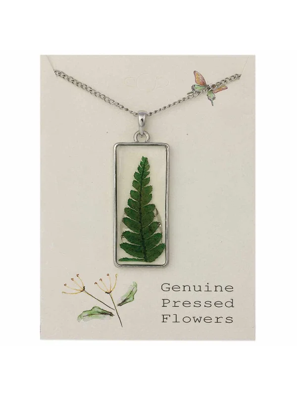 vintage emerald cocktail ring Pressed Fern Necklace