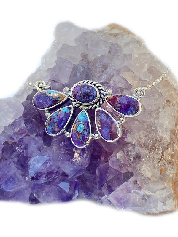 handmade silk thread earrings Purple Turquoise Necklace