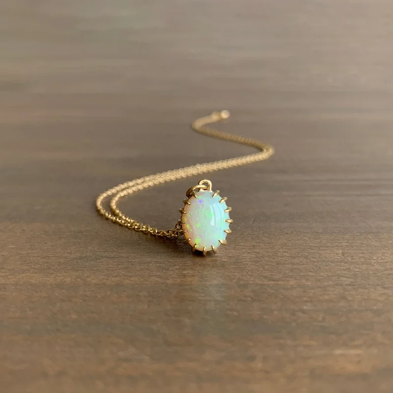 vintage locket necklace gold Queen of the Fae Opal Vanity Necklace