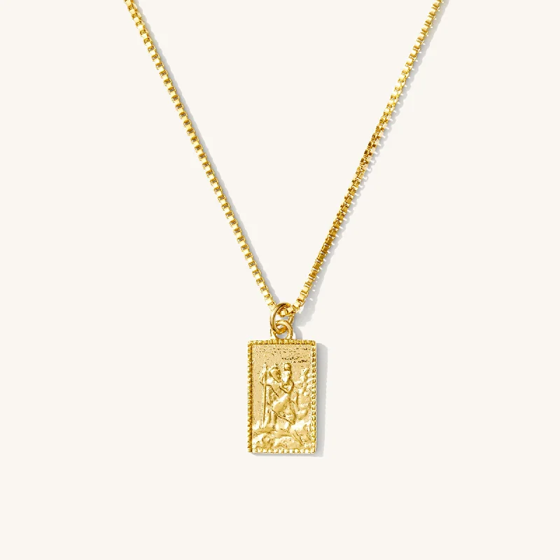 minimalist cubic zirconia earrings Rectangle Traveler's Necklace