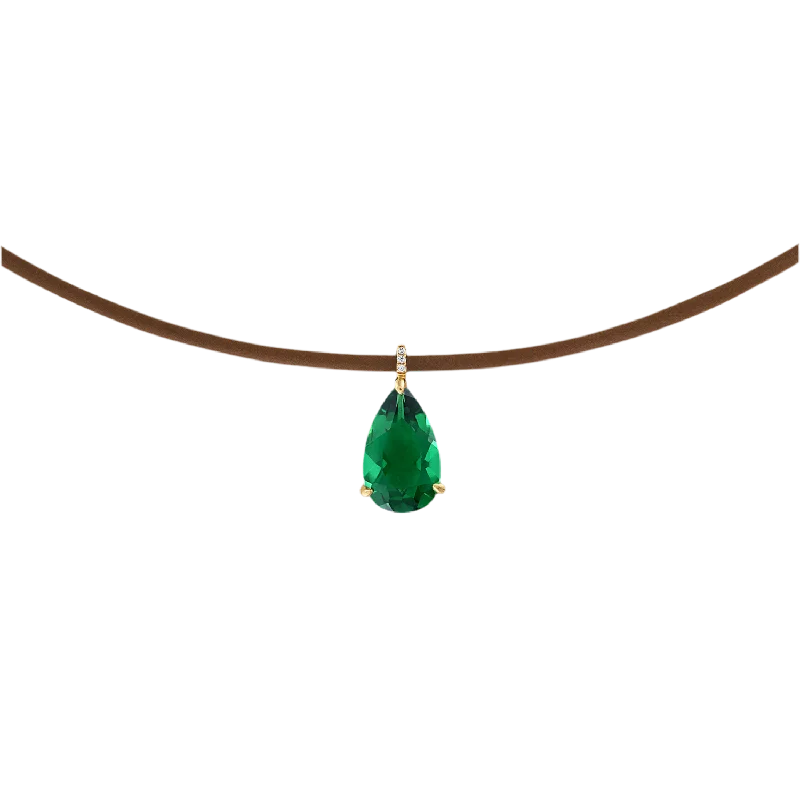 hexagon-shaped engagement ring unique Resilience Necklace - Green