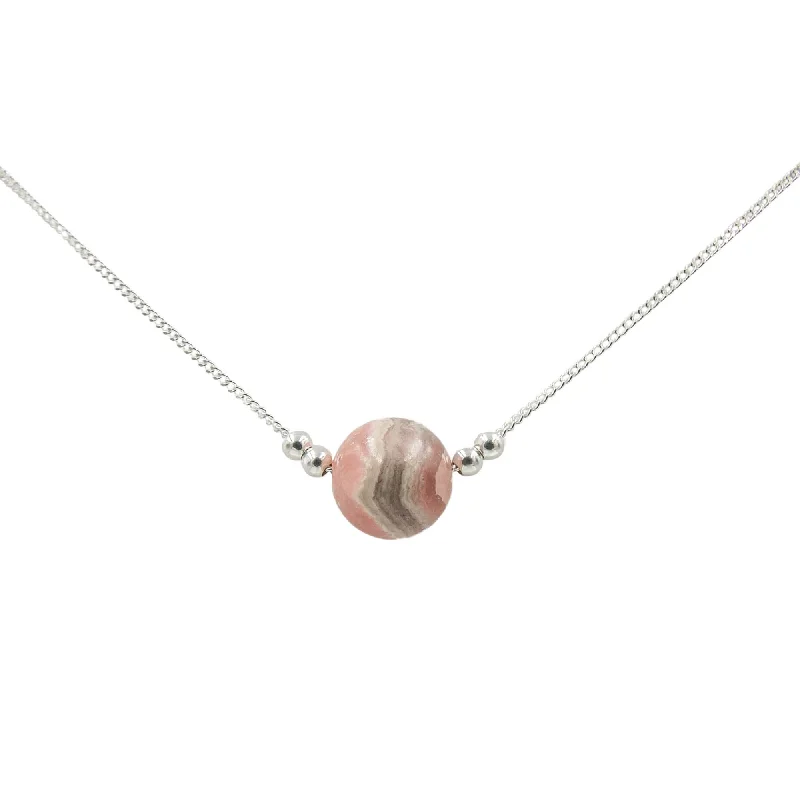 delicate pearl bracelet Rhodochrosite Solitaire