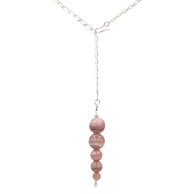 men’s silver wedding band Rhodochrosite Pendulum Lariat Necklace