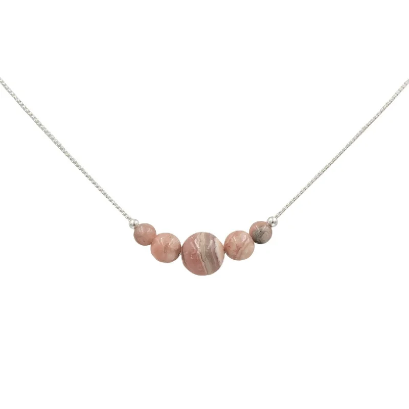 dainty rose gold chain bracelet Rhodochrosite Necklace
