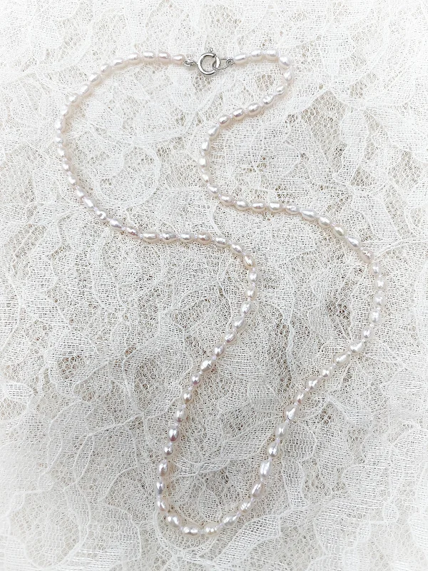 real zircon gemstone bracelet Rice Pearl Strand Necklace