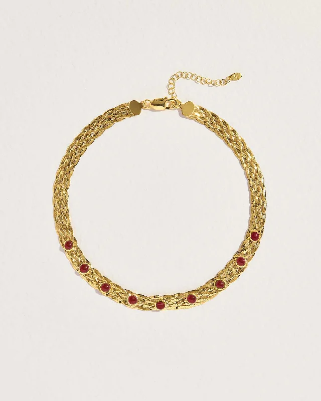 modern geometric gold ring Studded Herringbone Carnelian