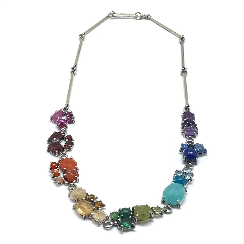 chunky gemstone cuff bracelet ROYGBIV Necklace