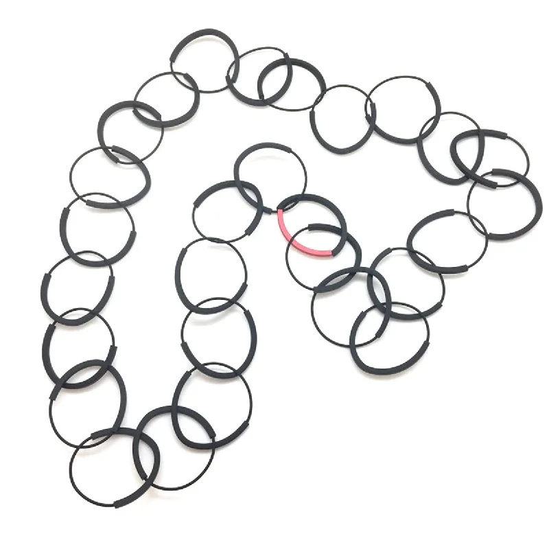 butterfly pendant necklace delicate Rubber Rings Long Necklace