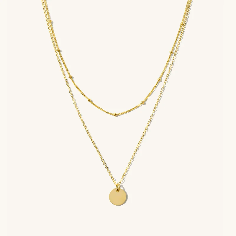 gold and diamond nose stud Satellite & Coin Necklace Set