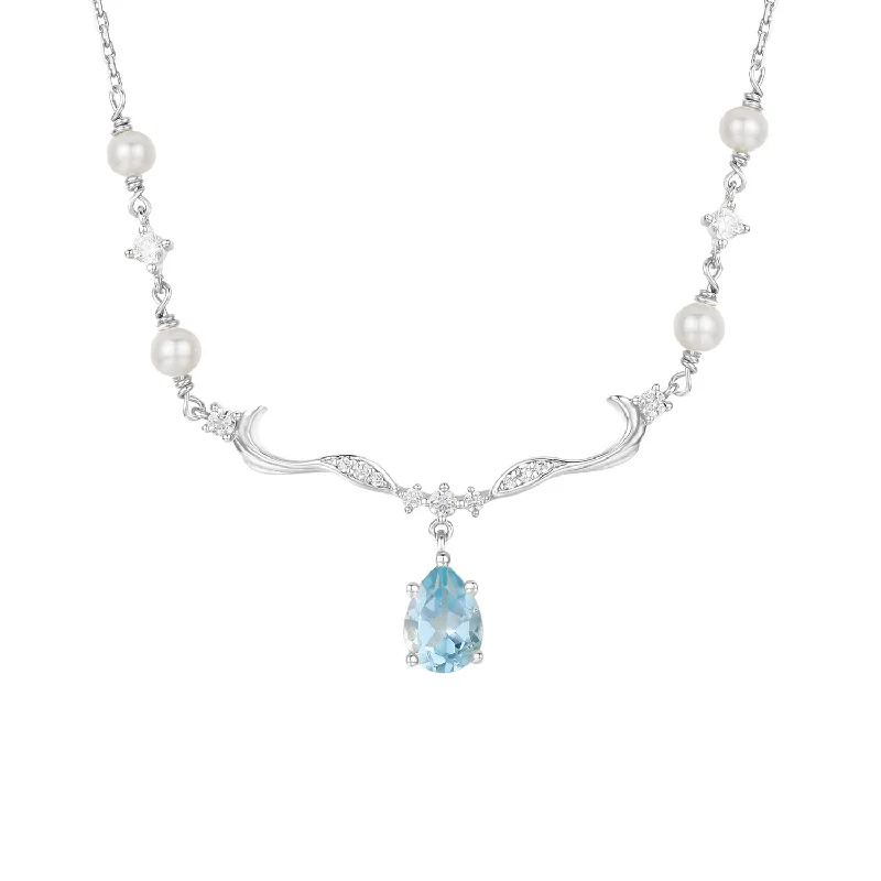 sapphire and diamond eternity ring Seabreeze Serenity Blue Topaz Necklace