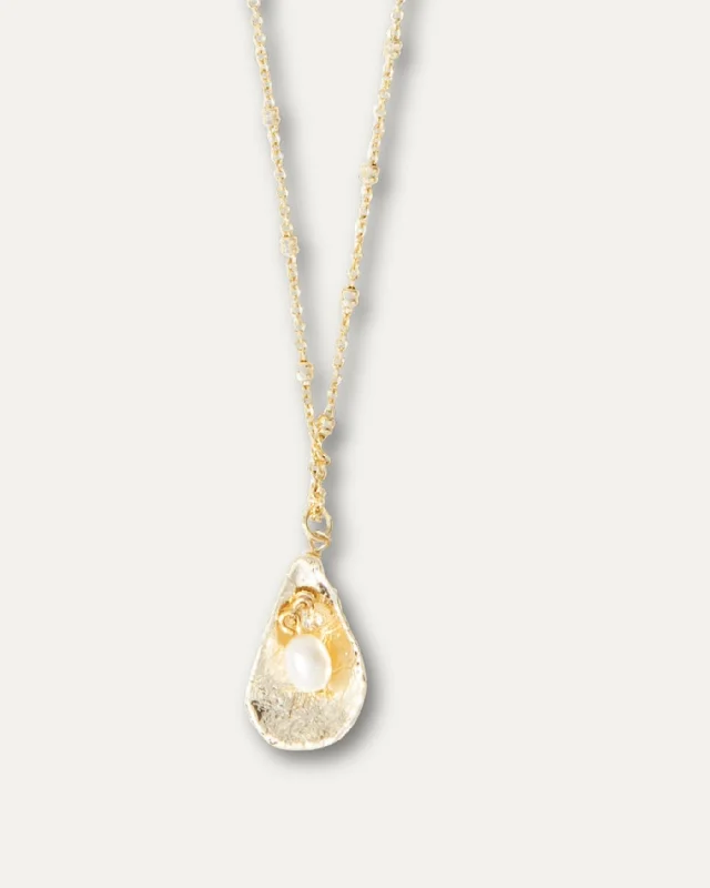 custom star sign necklace Shell and Pearl Charm Necklace