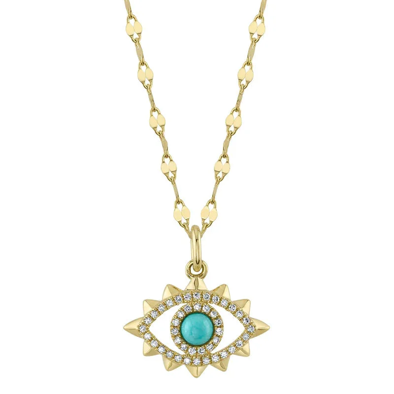gold opal ring Shy Creation Turquoise and Diamond Evil Eye Pendant