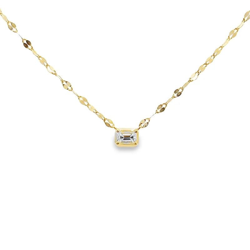 classic tennis bracelet white gold Shy Creation Yellow Gold Solitaire Diamond Necklace