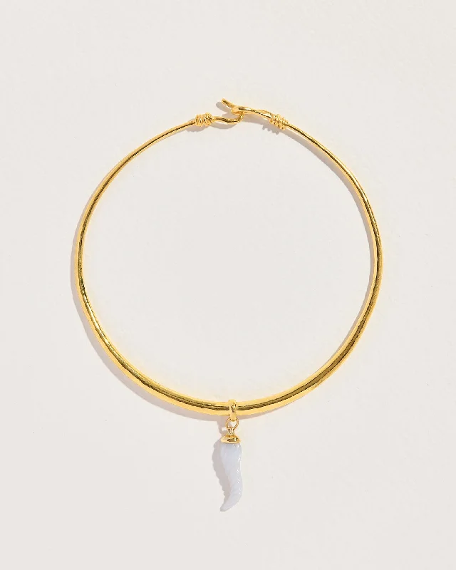 gold initial bracelet personalized Horn Collar
