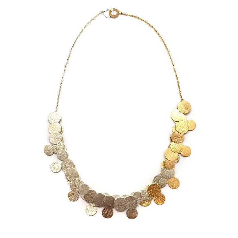 gold bar earrings minimalist Silver and Gold Vermeil Cluster Necklace