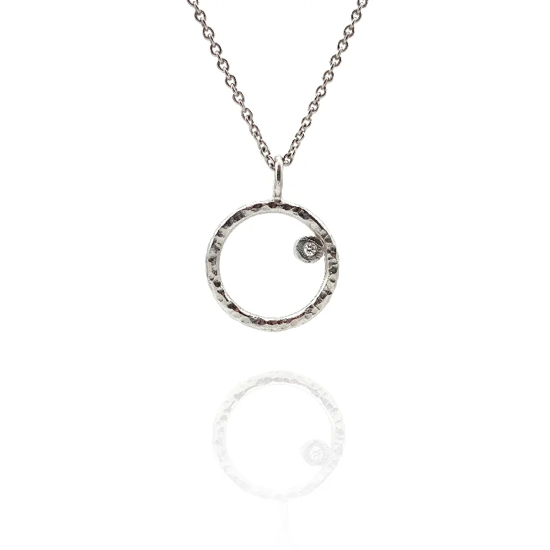 real garnet stacking rings Silver Circle Necklace