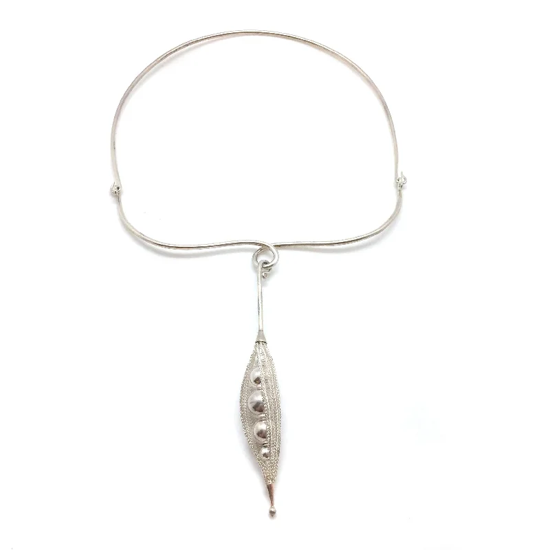 minimalist gold square earrings Silver Pod Collar