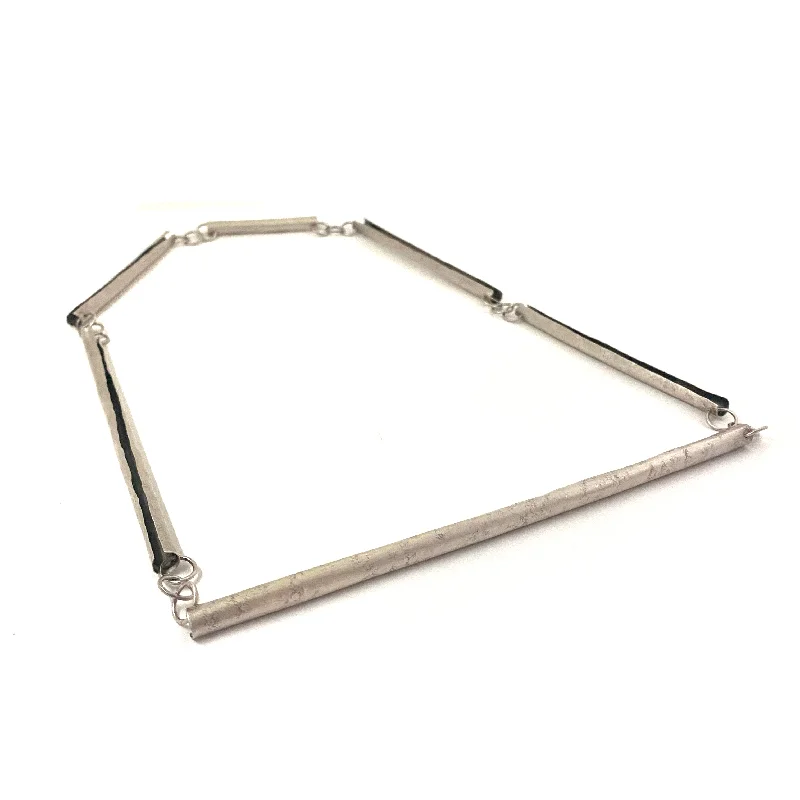 gold heart-shaped pendant necklace Silver Tube Necklace