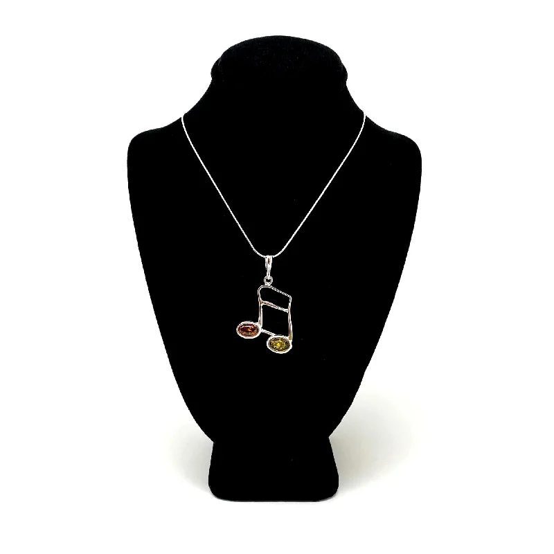 celestial astrology sign ring Sixteenth Notes Necklace, Honey & Green Amber