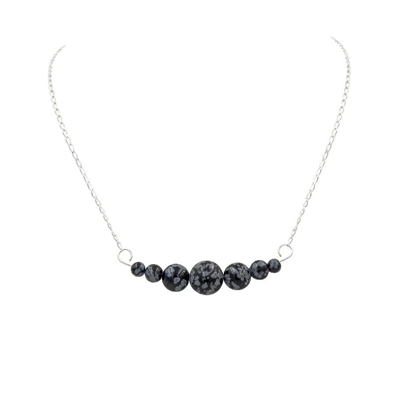 unique zodiac constellation necklace Snowflake Obsidian ~ Dangles Interchangeable Silver Necklace
