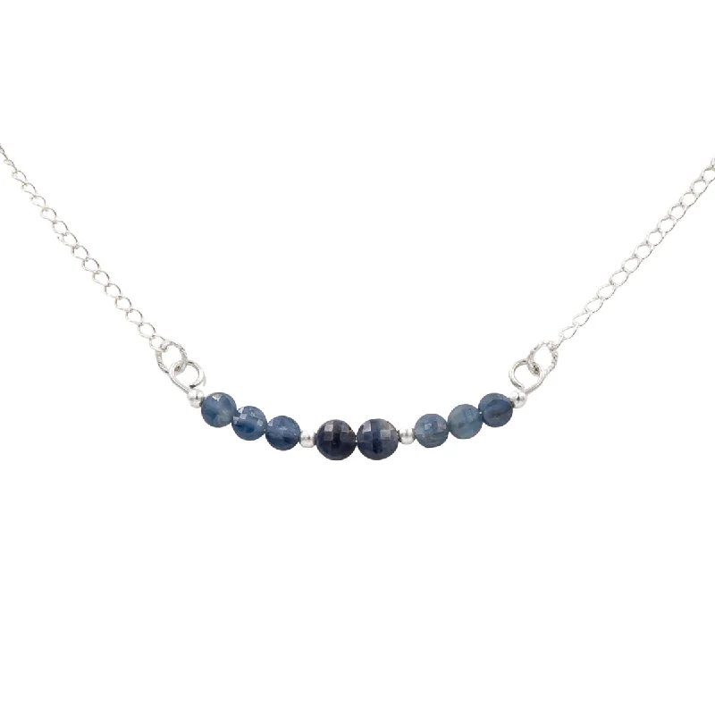custom engraved wedding band Sparkling Sapphires Necklace
