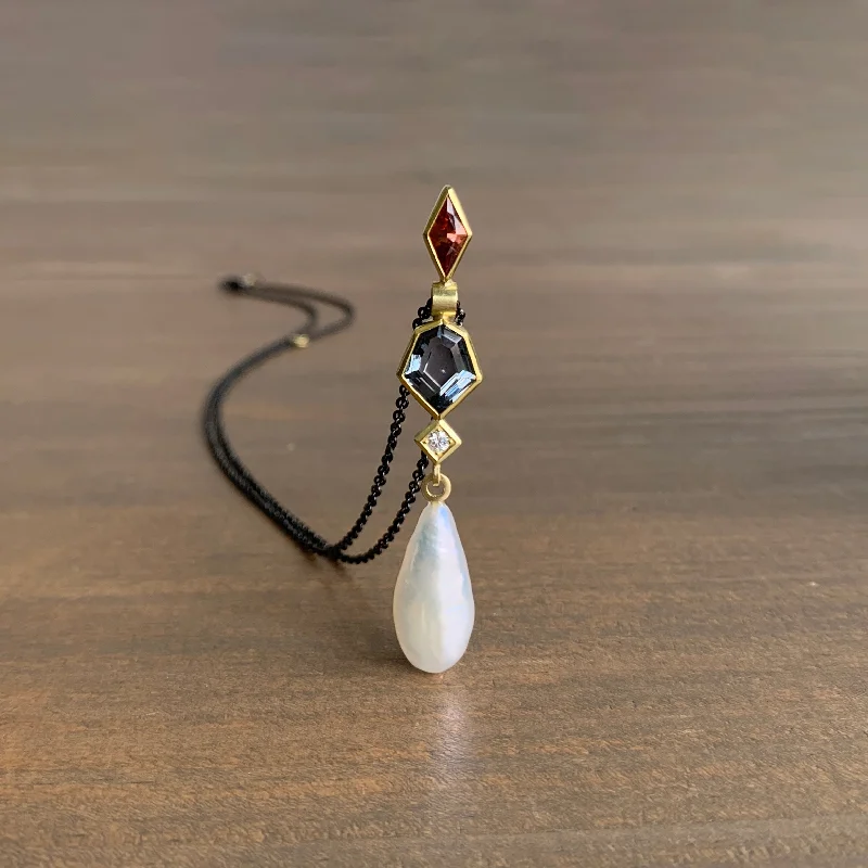 black tungsten wedding band for men Spinel, Garnet, Diamond, and Pearl Wand Pendant black tungsten wedding band for men Spinel, Garnet, Diamond, and Pearl Wand Pendant