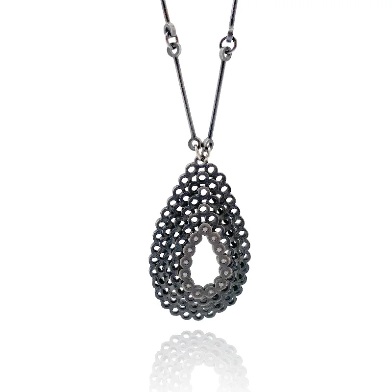 vintage pearl cluster earrings Stacked Diamond Teardrop Necklace