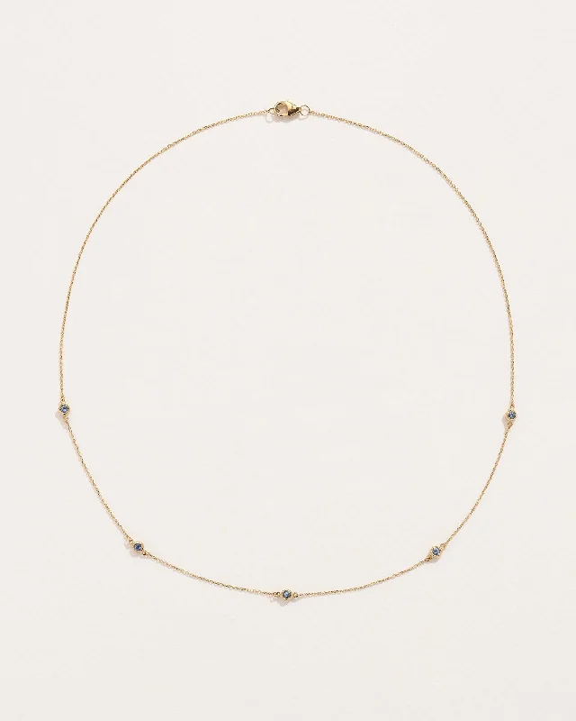 cubic zirconia eternity necklace Sapphire Station Necklace
