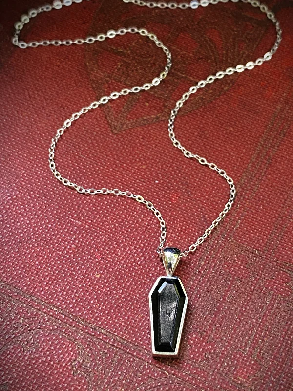 vintage floral engagement ring Gemstone Coffin Necklace