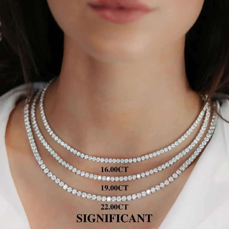 celestial star charm bracelet Straight Line "Classic" Significant Diamond Tennis Necklaces