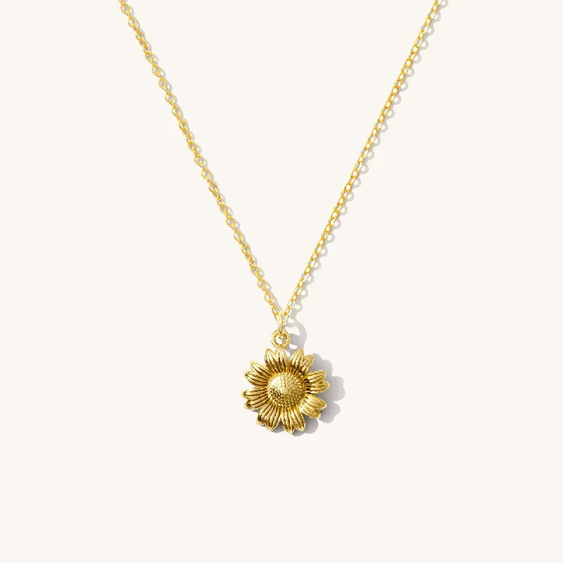 vintage rose gold engagement ring Sunflower Necklace