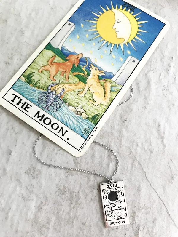 hammered silver pendant necklace Tarot Card Pendant Necklace