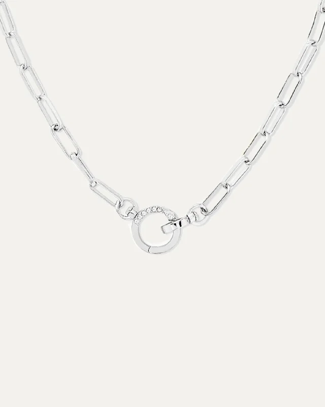 handcrafted crystal quartz ring Tatum Silver Convertible Lariat Chain Necklace
