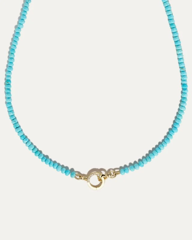hammered gold signet ring Tatum Turquoise Necklace