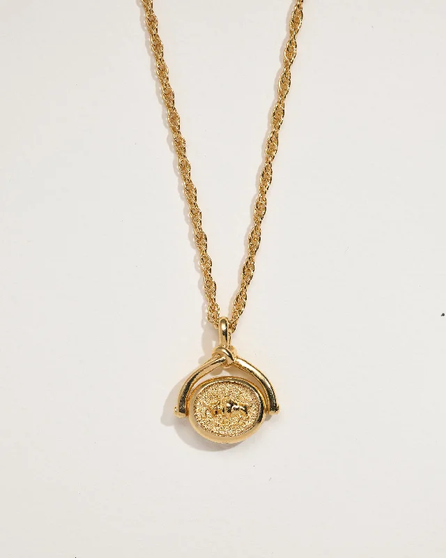emerald-cut aquamarine necklace Taurus Spinner Pendant