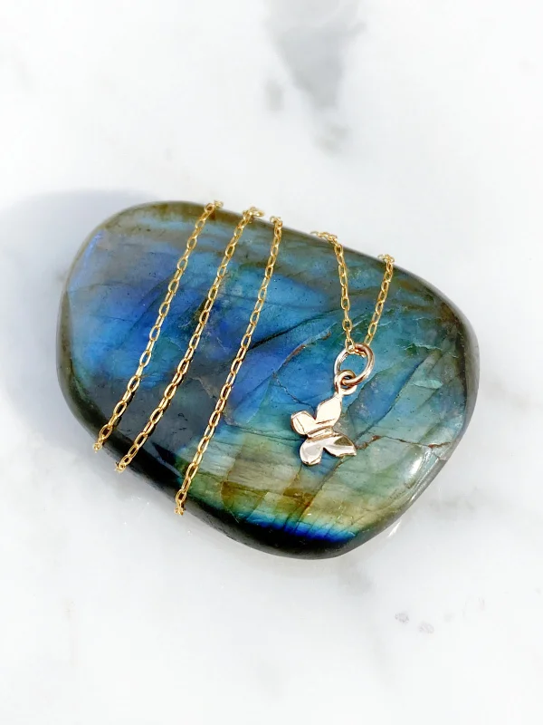 hammered gold signet ring Tiny Folded Butterfly Necklace