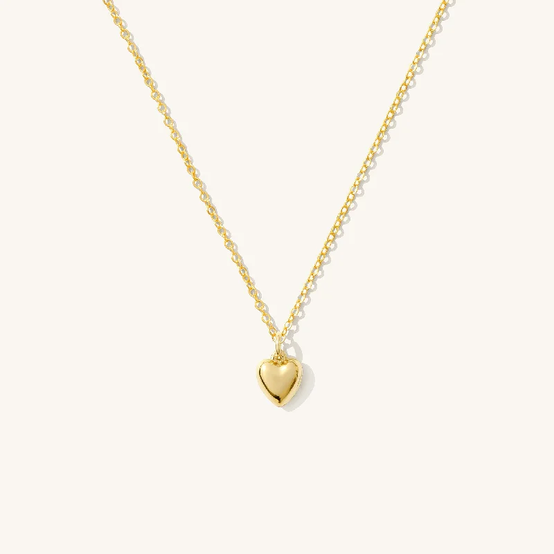 gold heart-shaped pendant necklace Tiny Heart Necklace