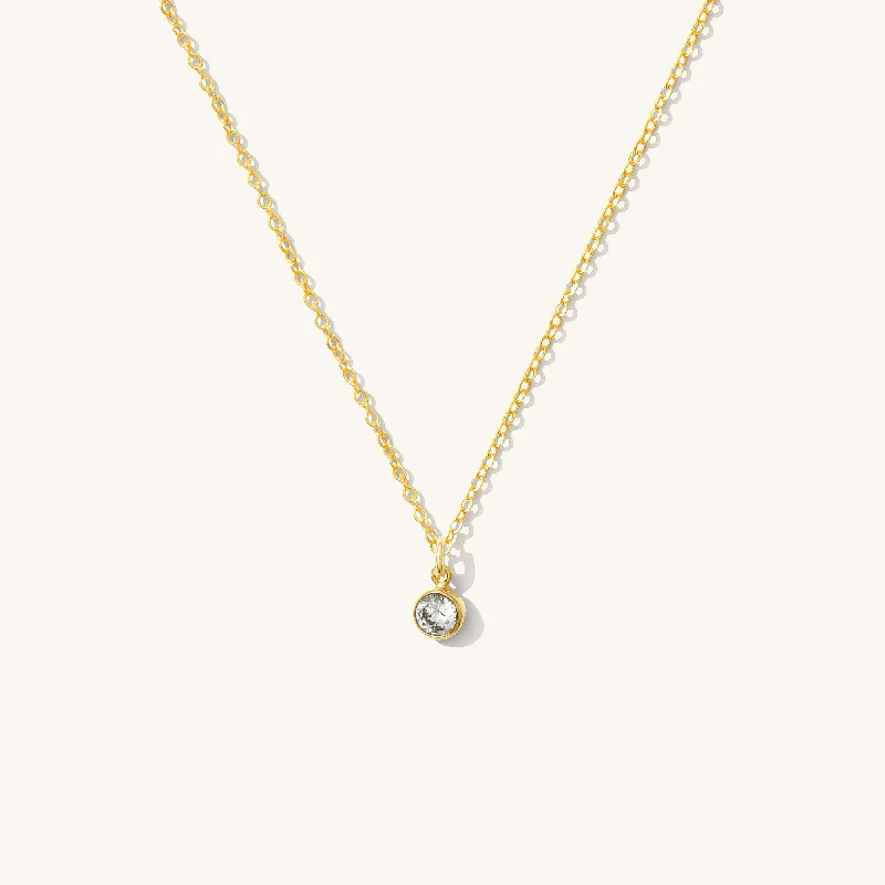 elegant pearl necklace with diamonds Tiny Solitaire Necklace