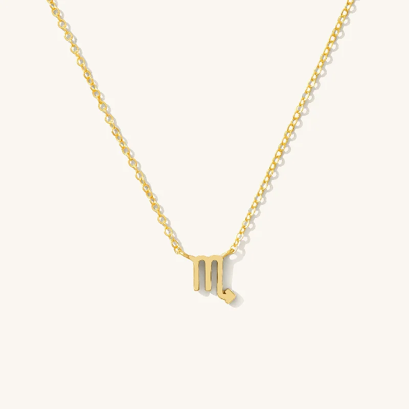 minimal gold ring stack Tiny Zodiac Necklace