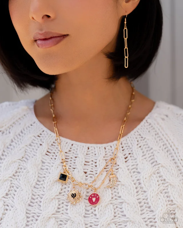 crystal drop earrings elegant Paparazzi Necklace ~ Trendy Trinket - Gold
