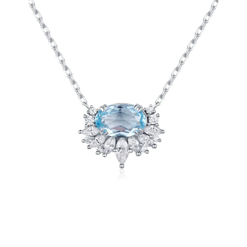 dainty silver hamsa bracelet Twilight Star Sky Blue Topaz Necklace