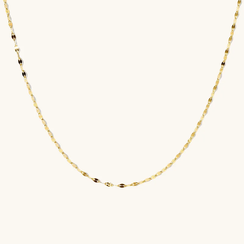 gold daisy stud earrings Twisted Lace Chain Necklace - 14k Solid Gold