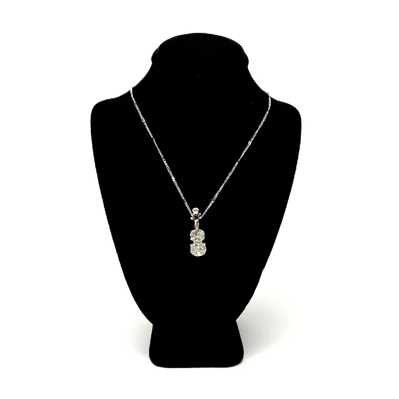real turquoise drop earrings Violin Necklace, Silver