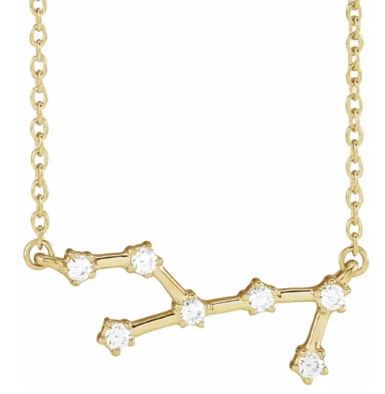celestial star earrings stud Virgo Diamond Constellation Necklace