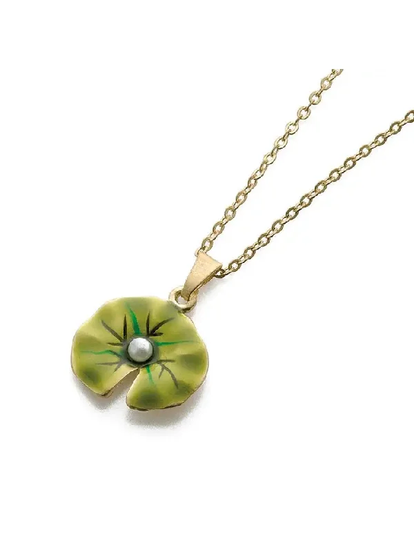 sterling silver angel wing pendant Water Lily Necklace by Museum Reproductions