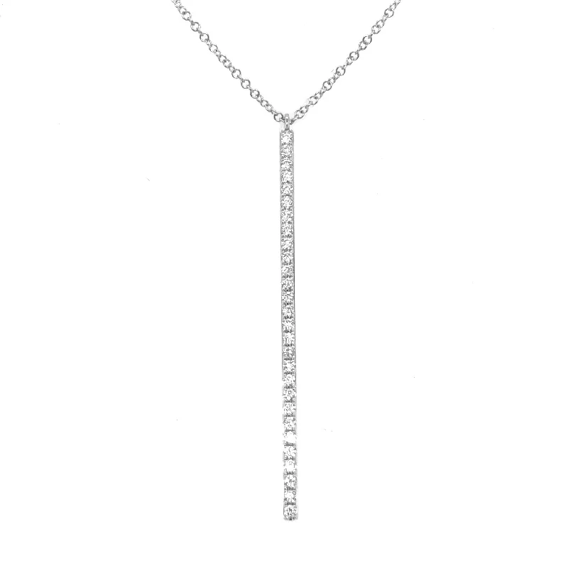heart pendant necklace gold White Gold Diamond Bar Pendant