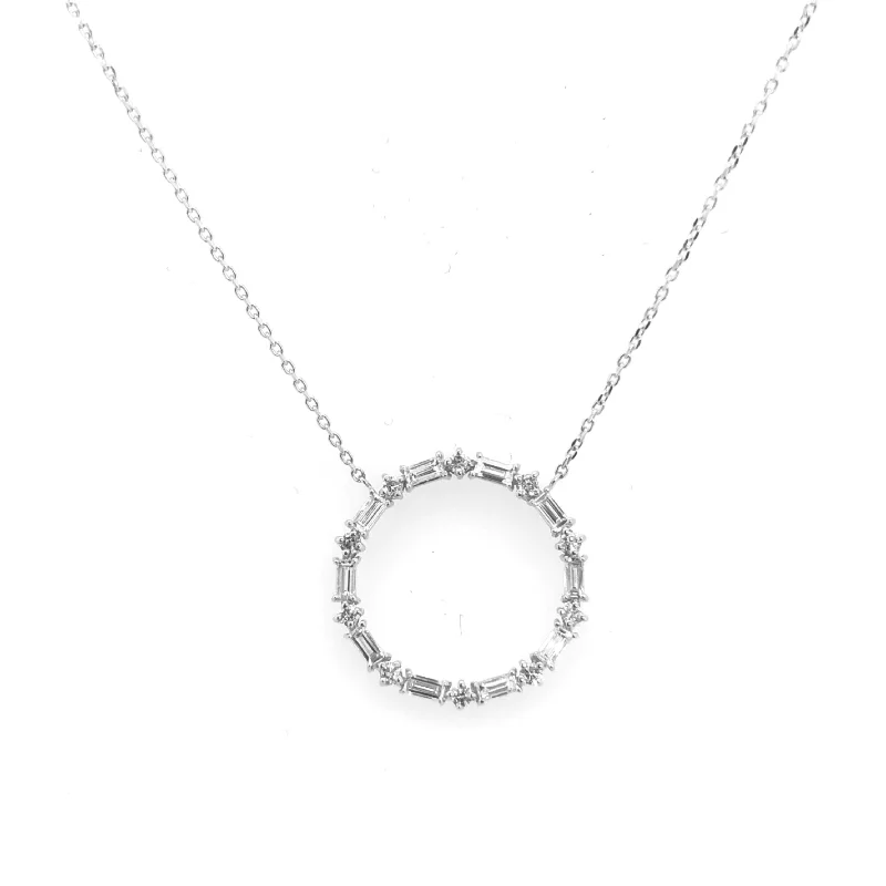 real tourmaline birthstone ring White Gold Diamond Circle Necklace