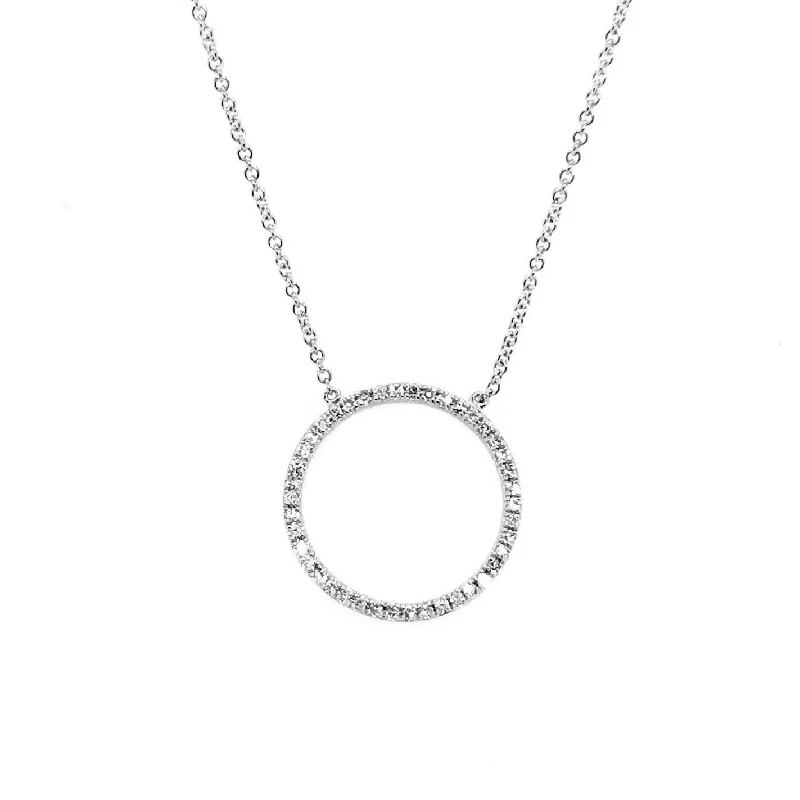 infinity necklace with birthstones White Gold Diamond Circle Necklace