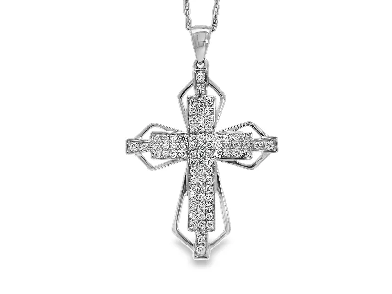 adjustable moon phase bracelet White Gold Diamond Cross Pendant